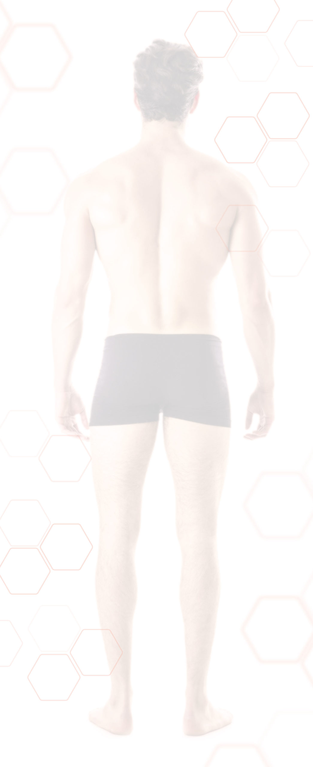 Hintergrundbild Körperregionen - Abbildung des Rückens und der Waden eines Mannes