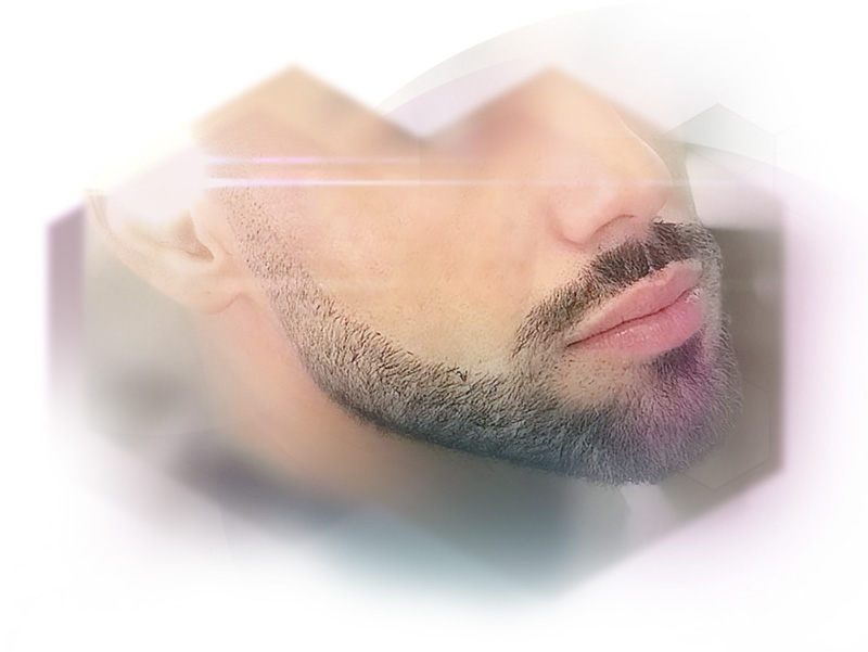 Mann Gesicht mit Bartkontur